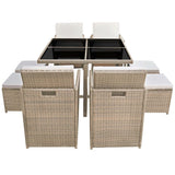 vidaXL Outdoor Dinning Set 11/21/27/33 Piece Poly Rattan Wicker Patio Garden