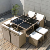 vidaXL Outdoor-Essgruppe 11/21/27/33-tlg. Polyrattan-Geflecht Terrasse Garten