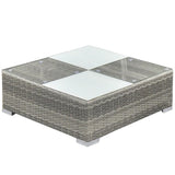 vidaXL 6-teiliges Terrassen-Lounge-Set mit Kissen Poly Rattan Grau