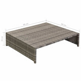 vidaXL Terrassen-Lounge-Set 15-tlg. Poly Rattan Grau