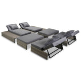 vidaXL Terrassen-Lounge-Set 15-tlg. Poly Rattan Grau