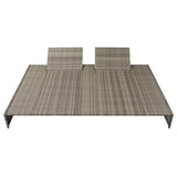 vidaXL Patio Lounge Set 15 Pieces Poly Rattan Gray