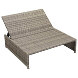 vidaXL Patio Lounge Set 15 Pieces Poly Rattan Gray