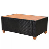 vidaXL 6-teiliges Terrassen-Lounge-Set mit Kissen Polyrattan Schwarz