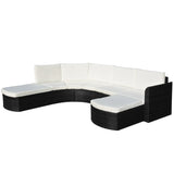 vidaXL Garten-Lounge-Set mit Kissen 4-tlg. Poly Rattan Patio Braun/Schwarz