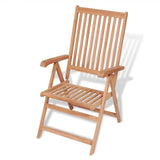 vidaXL 1/2x Solid Teak Wood Reclining Garden Chair Outdoor Dining Chair Seat