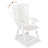 vidaXL Reclining Garden Chairs Plastic White Outdoor Chair Multi Colors/Sizes