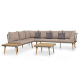 vidaXL 4 Piece Patio Lounge Set with Cushions Solid Acacia Wood Brown