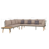 vidaXL 4 Piece Patio Lounge Set with Cushions Solid Acacia Wood Brown