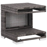 vidaXL 7-teiliges Terrassen-Lounge-Set mit Kissen Poly Rattan Grau