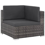 vidaXL 12 Piece Patio Lounge Set with Cushions Poly Rattan Gray