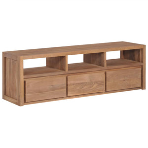 vidaXL TV-Schrank Massives Teakholz mit natürlicher Oberfläche 120 x 30 x 44 cm