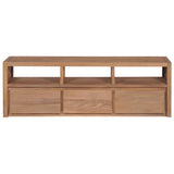 vidaXL TV-Schrank Massives Teakholz mit natürlicher Oberfläche 120 x 30 x 44 cm