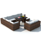 vidaXL Outdoor Sofa Set 28 Pieces Poly Rattan Garden Lounge Seat Multi Colors