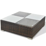 vidaXL 5-teiliges Terrassen-Lounge-Set mit Kissen Poly Rattan Braun