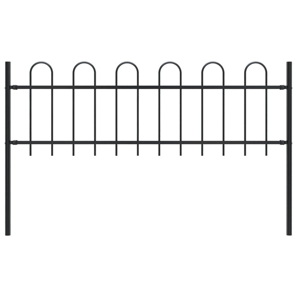 vidaXL Garden Fence with Hoop Top Steel Privacy Border Enclosure Multi Sizes