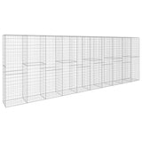 vidaXL Gabion Wall with Cover Galvanised Steel 236.2"x19.7"x78.7"