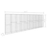 vidaXL Gabionenwand mit Abdeckung Verzinkter Stahl 600 x 50 x 200 cm