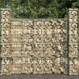 vidaXL Gabion Wall with Cover Galvanised Steel 236.2"x19.7"x78.7"