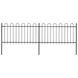 vidaXL Garden Fence with Hoop Top Steel Privacy Border Enclosure Multi Sizes