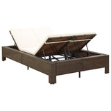 vidaXL 2-Personen-Sonnenliege mit Kissen, Polyrattan, Outdoor, Garten, Mehrfarbig