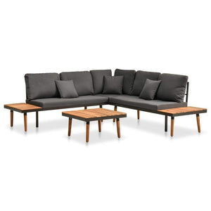 vidaXL 4-teiliges Terrassen-Lounge-Set mit Kissen Massives Akazienholz