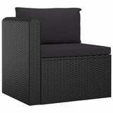 vidaXL 9-teiliges Terrassen-Lounge-Set mit Kissen Polyrattan Schwarz