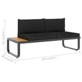 vidaXL 5-teiliges Terrassen-Ecksofa-Set mit Kissen aus Aluminium und WPC