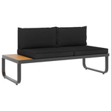 vidaXL 5-teiliges Terrassen-Ecksofa-Set mit Kissen aus Aluminium und WPC