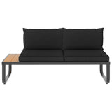 vidaXL 5-teiliges Terrassen-Ecksofa-Set mit Kissen aus Aluminium und WPC