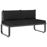 vidaXL 5-teiliges Terrassen-Ecksofa-Set mit Kissen aus Aluminium und WPC