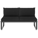 vidaXL 5-teiliges Terrassen-Ecksofa-Set mit Kissen aus Aluminium und WPC