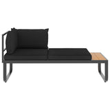 vidaXL 5-teiliges Terrassen-Ecksofa-Set mit Kissen aus Aluminium und WPC