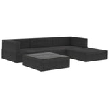 vidaXL 5-teiliges Terrassen-Lounge-Set mit Kissen Polyrattan Schwarz