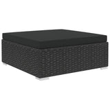 vidaXL 5-teiliges Terrassen-Lounge-Set mit Kissen Polyrattan Schwarz