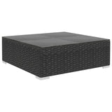 vidaXL 5-teiliges Terrassen-Lounge-Set mit Kissen Polyrattan Schwarz