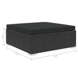 vidaXL 5-teiliges Terrassen-Lounge-Set mit Kissen Polyrattan Schwarz