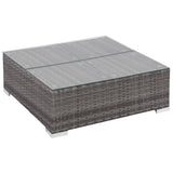 vidaXL 6-teiliges Terrassen-Lounge-Set mit Kissen Poly Rattan Grau