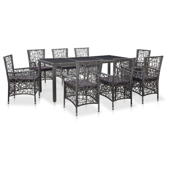 vidaXL Outdoor Dining Set 5/7/9 Pieces Poly Rattan Garden Patio Multi Colors