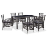 vidaXL Outdoor Dining Set 5/7/9 Pieces Poly Rattan Garden Patio Multi Colors