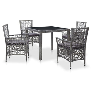 vidaXL Outdoor Dining Set 5/7/9 Pieces Poly Rattan Garden Patio Multi Colors