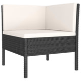 vidaXL 6-teiliges Terrassen-Lounge-Set mit Kissen Polyrattan Schwarz