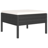 vidaXL 6-teiliges Terrassen-Lounge-Set mit Kissen Polyrattan Schwarz