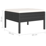 vidaXL 6-teiliges Terrassen-Lounge-Set mit Kissen Polyrattan Schwarz