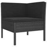 vidaXL 6-teiliges Terrassen-Lounge-Set mit Kissen Polyrattan Schwarz