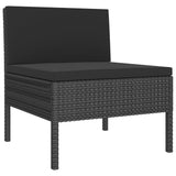 vidaXL 6-teiliges Terrassen-Lounge-Set mit Kissen Polyrattan Schwarz