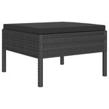 vidaXL 6-teiliges Terrassen-Lounge-Set mit Kissen Polyrattan Schwarz