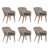 vidaXL Outdoor Dining Set with Cushions 7/9 Pieces Poly Rattan Black/Brown