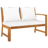 vidaXL 5 Piece Patio Lounge Set with Cushion Cream Solid Acacia Wood