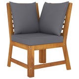 vidaXL 6 Piece Patio Lounge Set with Cushion Solid Acacia Wood